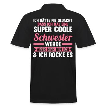 Geschwister Familie Schwestern Schwester - Männer Poloshirt - Schwarz - Hinten - Kai (181cm)