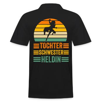 Geschwister Familie Schwestern Schwester - Männer Poloshirt - Schwarz - Hinten - Kai (181cm)
