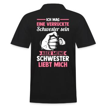 Geschwister Familie Schwestern Schwester - Männer Poloshirt - Schwarz - Hinten - Kai (181cm)