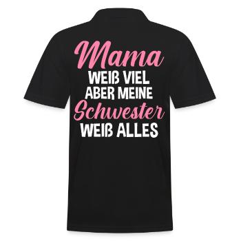 Geschwister Familie Schwestern Schwester - Männer Poloshirt - Schwarz - Hinten - Kai (181cm)