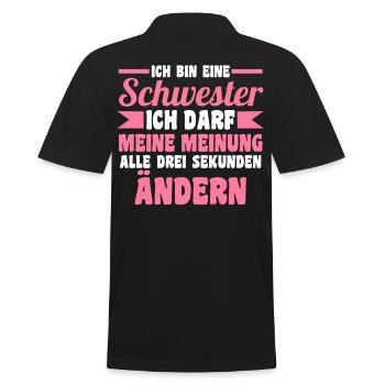 Geschwister Familie Schwestern Schwester - Männer Poloshirt - Schwarz - Hinten - Kai (181cm)