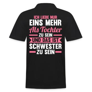 Geschwister Familie Schwestern Schwester - Männer Poloshirt - Schwarz - Hinten - Kai (181cm)