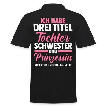 Geschwister Familie Schwestern Schwester - Männer Poloshirt - Schwarz - Hinten - Kai (181cm)