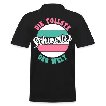 Geschwister Familie Schwestern Schwester - Männer Poloshirt - Schwarz - Hinten - Kai (181cm)