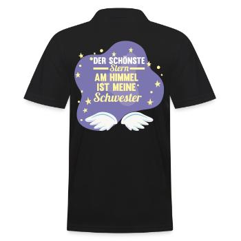 Geschwister Familie Schwestern Schwester - Männer Poloshirt - Schwarz - Hinten - Kai (181cm)