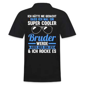 Geschwister Familie Brüder Bruder - Männer Poloshirt - Schwarz - Hinten - Kai (181cm)