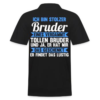Geschwister Familie Brüder Bruder - Männer Poloshirt - Schwarz - Hinten - Kai (181cm)
