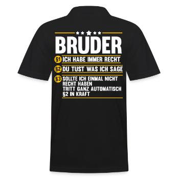 Geschwister Familie Brüder Bruder - Männer Poloshirt - Schwarz - Hinten - Kai (181cm)