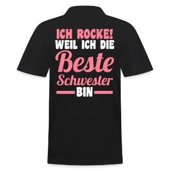 Beste Schwester - Männer Poloshirt - Schwarz - Hinten - Kai (181cm)
