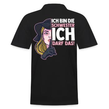 Geschwister Familie Schwestern Schwester - Männer Poloshirt - Schwarz - Hinten - Kai (181cm)