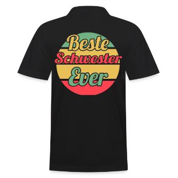 Geschwister Familie Schwestern Schwester - Männer Poloshirt - Schwarz - Hinten - Kai (181cm)