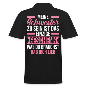 Geschwister Familie Schwestern Schwester - Männer Poloshirt - Schwarz - Hinten - Kai (181cm)
