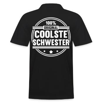 Geschwister Familie Schwestern Schwester - Männer Poloshirt - Schwarz - Hinten - Kai (181cm)