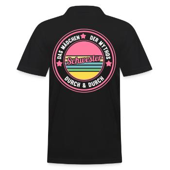 Geschwister Familie Schwestern Schwester - Männer Poloshirt - Schwarz - Hinten - Kai (181cm)