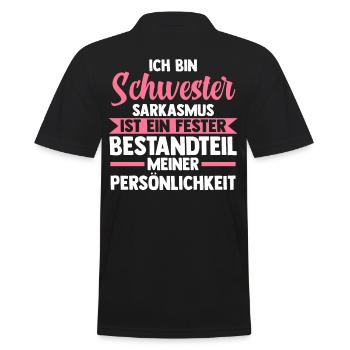 Geschwister Familie Schwestern Schwester - Männer Poloshirt - Schwarz - Hinten - Kai (181cm)