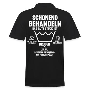 Geschwister Familie Brüder Bruder - Männer Poloshirt - Schwarz - Hinten - Kai (181cm)