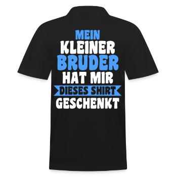Geschwister Schwester Bruder - Männer Poloshirt - Schwarz - Hinten - Kai (181cm)