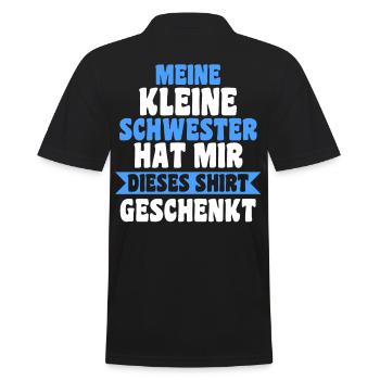 Geschwister Brüder Schwester Bruder - Männer Poloshirt - Schwarz - Hinten - Kai (181cm)