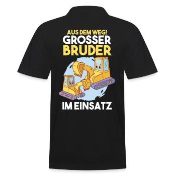 Dabbing Baggerfahrer Bagger Bruder - Männer Poloshirt - Schwarz - Hinten - Kai (181cm)