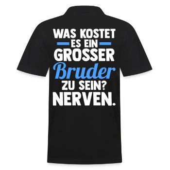 Geschwister Familie Brüder Bruder - Männer Poloshirt - Schwarz - Hinten - Kai (181cm)