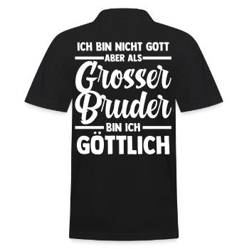 Geschwister Familie Brüder Bruder - Männer Poloshirt - Schwarz - Hinten - Kai (181cm)