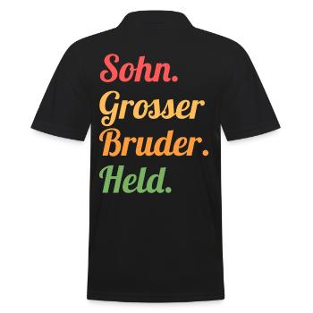 Geschwister Familie Brüder Bruder - Männer Poloshirt - Schwarz - Hinten - Kai (181cm)