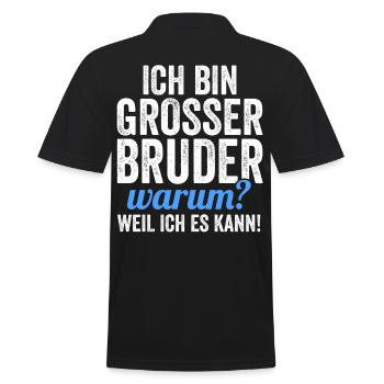 Geschwister Familie Brüder Bruder - Männer Poloshirt - Schwarz - Hinten - Kai (181cm)