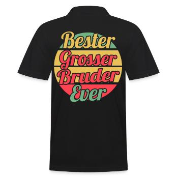 Geschwister Familie Brüder Bruder - Männer Poloshirt - Schwarz - Hinten - Kai (181cm)