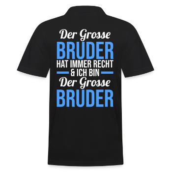 Geschwister Familie Brüder Bruder - Männer Poloshirt - Schwarz - Hinten - Kai (181cm)