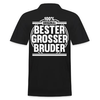 Geschwister Familie Brüder Bruder - Männer Poloshirt - Schwarz - Hinten - Kai (181cm)