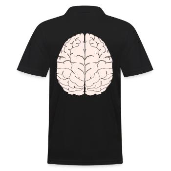brain brain brain intelligence smart smart student university - Men's Polo Shirt - black - Back - Kai (181cm)