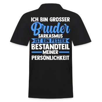Geschwister Familie Brüder Bruder - Männer Poloshirt - Schwarz - Hinten - Kai (181cm)