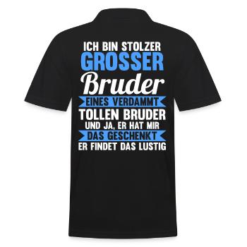 Geschwister Familie Brüder Bruder - Männer Poloshirt - Schwarz - Hinten - Kai (181cm)