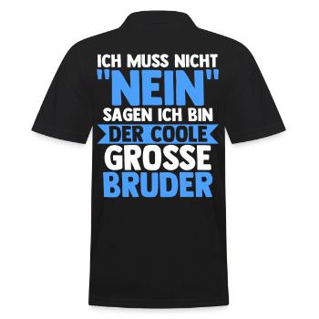 Geschwister Familie Brüder Bruder - Männer Poloshirt - Schwarz - Hinten - Kai (181cm)