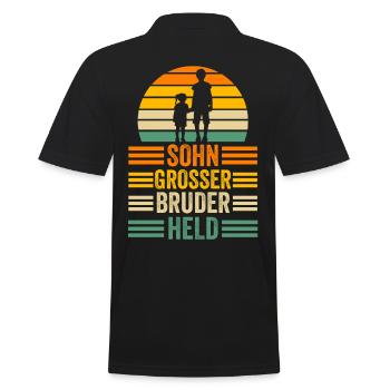Geschwister Familie Brüder Bruder - Männer Poloshirt - Schwarz - Hinten - Kai (181cm)