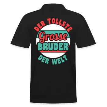 Geschwister Familie Brüder Bruder - Männer Poloshirt - Schwarz - Hinten - Kai (181cm)