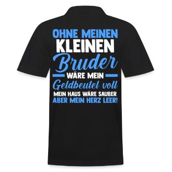Geschwister Familie Brüder Bruder - Männer Poloshirt - Schwarz - Hinten - Kai (181cm)