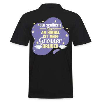 Geschwister Familie SchwesterBrüder Bruder - Männer Poloshirt - Schwarz - Hinten - Kai (181cm)