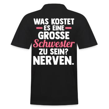 Geschwister Familie Schwestern Schwester - Männer Poloshirt - Schwarz - Hinten - Kai (181cm)