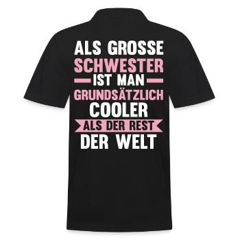 Geschwister Schwestern Schwester - Männer Poloshirt - Schwarz - Hinten - Kai (181cm)