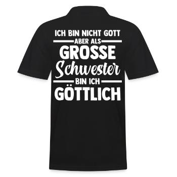 Geschwister Familie Schwestern Schwester - Männer Poloshirt - Schwarz - Hinten - Kai (181cm)