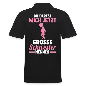 Geschwister Familie Schwestern Schwester - Männer Poloshirt - Schwarz - Hinten - Kai (181cm)