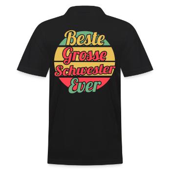 Geschwister Familie Schwestern Schwester - Männer Poloshirt - Schwarz - Hinten - Kai (181cm)