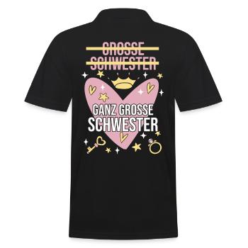 Geschwister Familie Schwestern Schwester - Männer Poloshirt - Schwarz - Hinten - Kai (181cm)