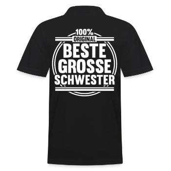 Geschwister Familie Schwestern Schwester - Männer Poloshirt - Schwarz - Hinten - Kai (181cm)