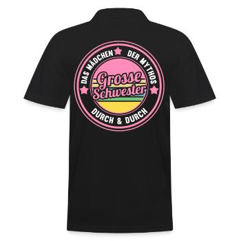 Geschwister Familie Schwestern Schwester - Männer Poloshirt - Schwarz - Hinten - Kai (181cm)
