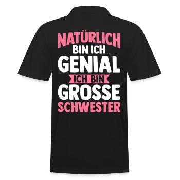 Geschwister Familie Schwestern Schwester - Männer Poloshirt - Schwarz - Hinten - Kai (181cm)