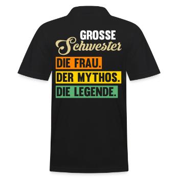 Geschwister Familie Schwestern Schwester - Männer Poloshirt - Schwarz - Hinten - Kai (181cm)