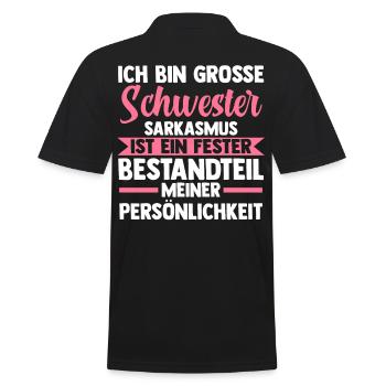 Geschwister Familie Schwestern Schwester - Männer Poloshirt - Schwarz - Hinten - Kai (181cm)