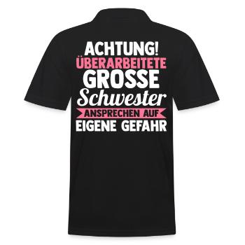 Geschwister Familie Schwestern Schwester - Männer Poloshirt - Schwarz - Hinten - Kai (181cm)